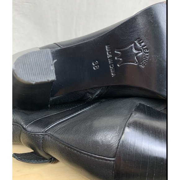 Country Road Black Knee High Heeled Boots Size 38 - Picture 9 of 9